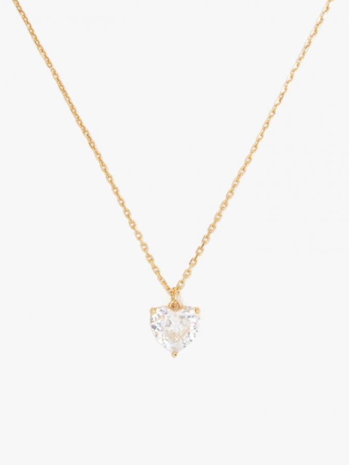 Kate Spade Women's Clear/Gold My Love April Heart Pendant | Special Offer