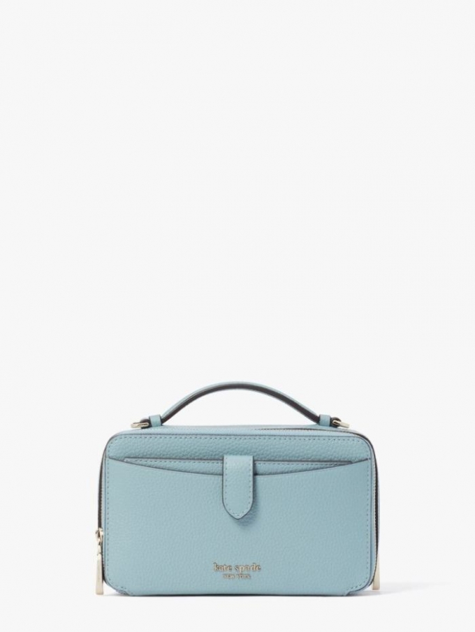 Kate Spade Women's Agean Teal Hudson Double Zip Crossbody | Ireland Outlet