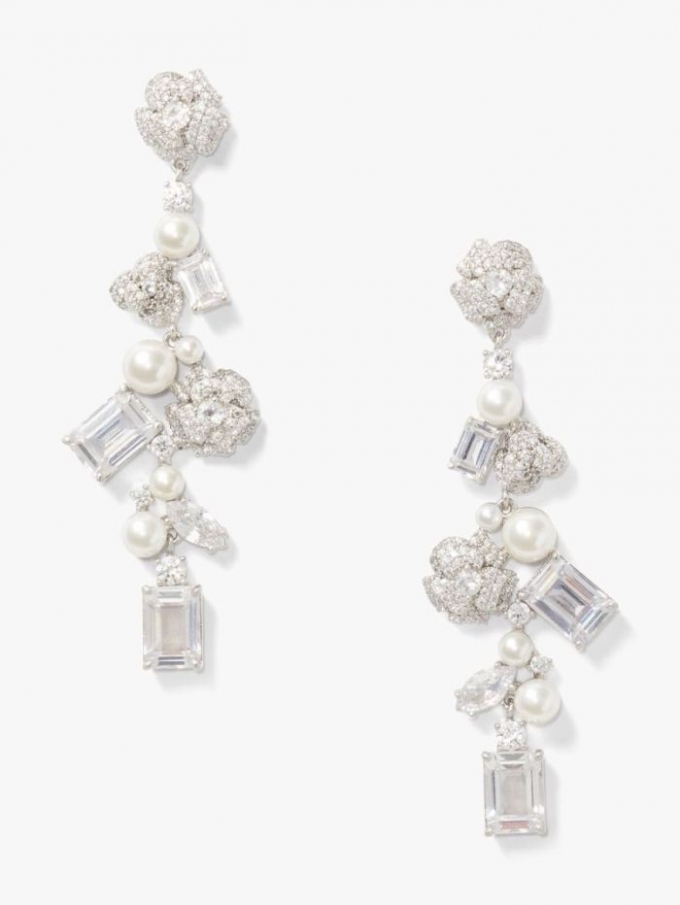 Kate Spade Women's White Multi Bouquet Toss Statement Earrings | Free Shipping