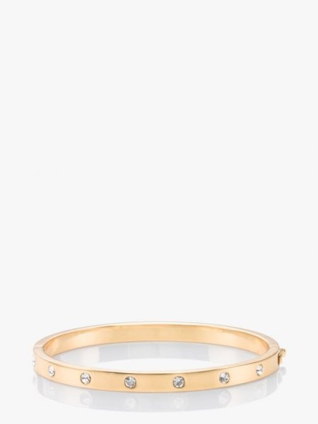 Kate Spade Women's Clear/Gold Set In Stone Enamel Stone Hinged Bangle | Special Offer