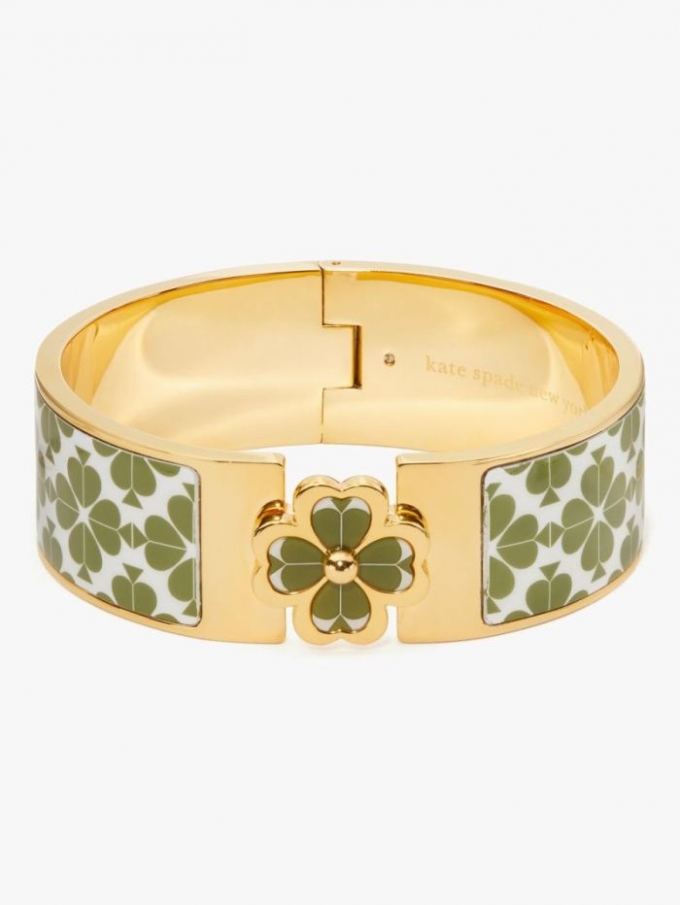 Kate Spade Women's Courtyard Heritage Spade Flower Wide Hinged Bangle | Special Offer