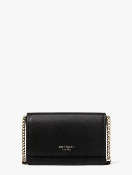 Kate Spade Women's Black Spencer Flap Chain Wallet | Ireland Outlet