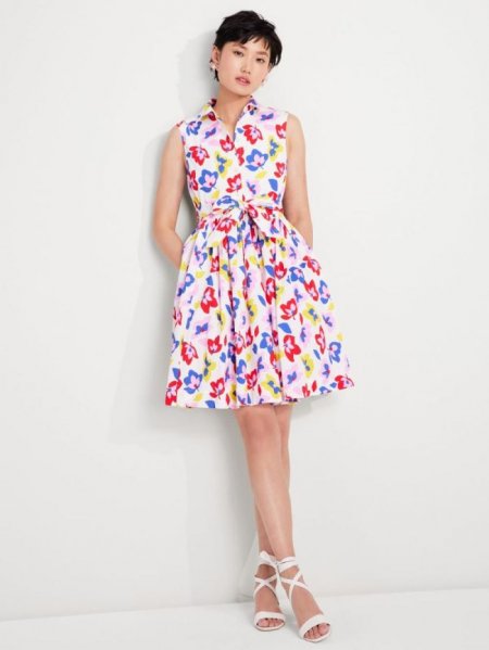 Kate Spade Women's Cream Multi Summer Flowers Marina Dress | Special Offer