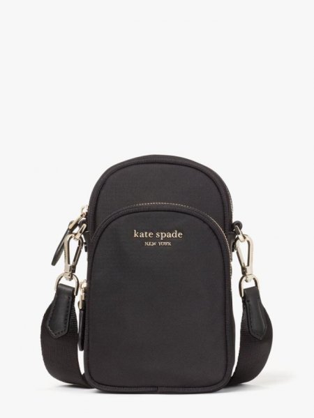 Kate Spade Women's Black The Little Better Sam Nylon North South Phone Crossbody | Ireland Outlet