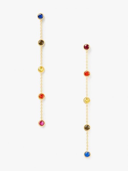 Kate Spade Women's Multi Rainbow Dot Linear Earrings | Free Shipping