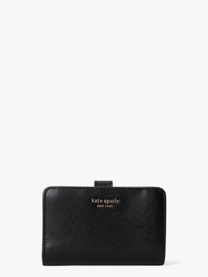 Kate Spade Women's Black Spencer Compact Wallet | New Arrivals