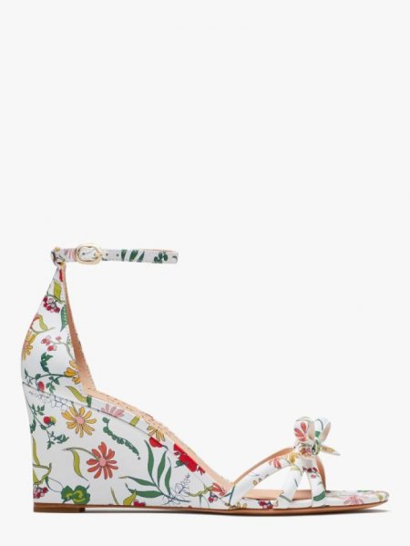 Kate Spade Women's Rooftop Garden/Whte Flamenco Wedges | Online Sale