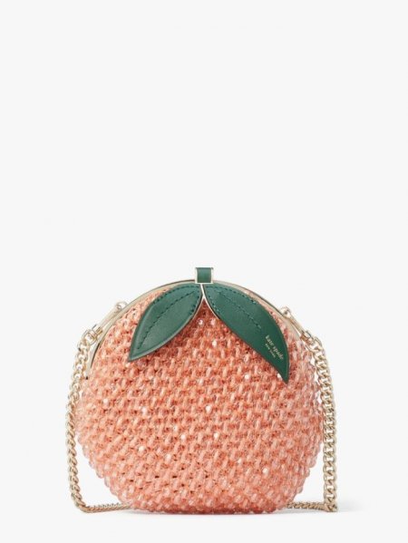 Kate Spade Women's Guava Juice Bellini Embellished Crochet 3D Peach Crossbody | Ireland Outlet