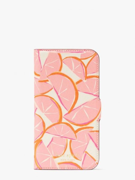 Kate Spade Women's Pink Multi. Spencer Grapefruit Iphone 13 Pro Magnetic Wrap Folio Case | Online Sale