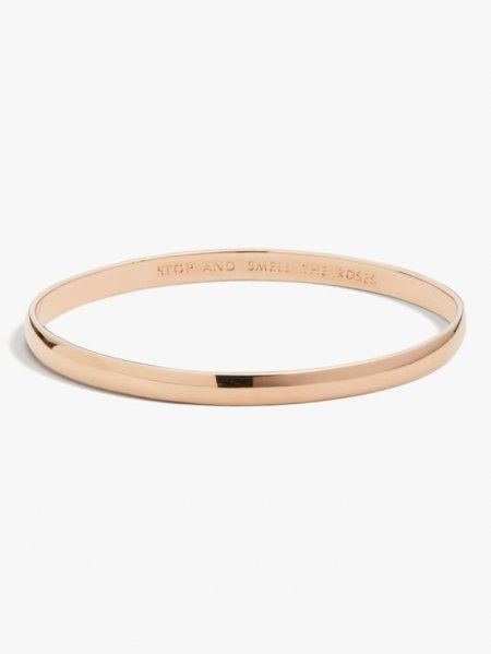 Kate Spade Women's Rose Gold Stop And Smell The Roses Idiom Bangle | Special Offer