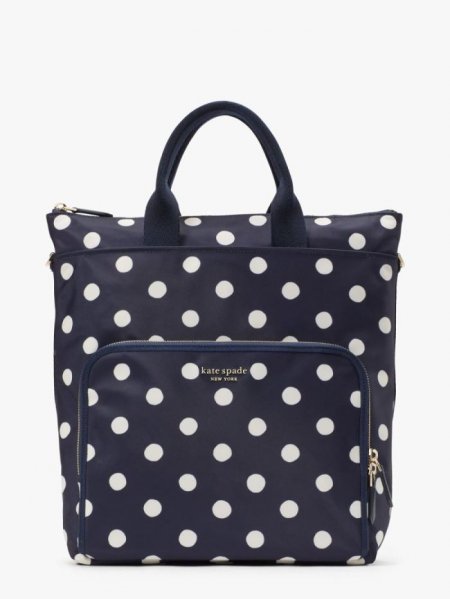 Kate Spade Women's Rich Navy Multi The Little Better Sam Sunshine Dot Convertible Backpack | New Arrivals