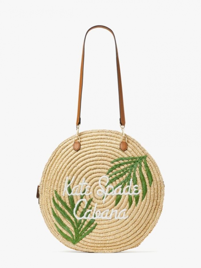 Kate Spade Women's Natural Multi Sunkiss Cabana Straw Medium Tote | Ireland Outlet