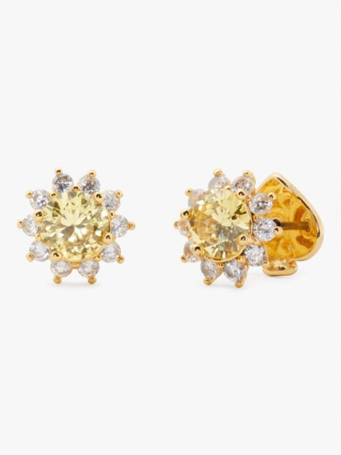 Kate Spade Women's Yellow. Sunny Stone Halo Studs | Special Offer