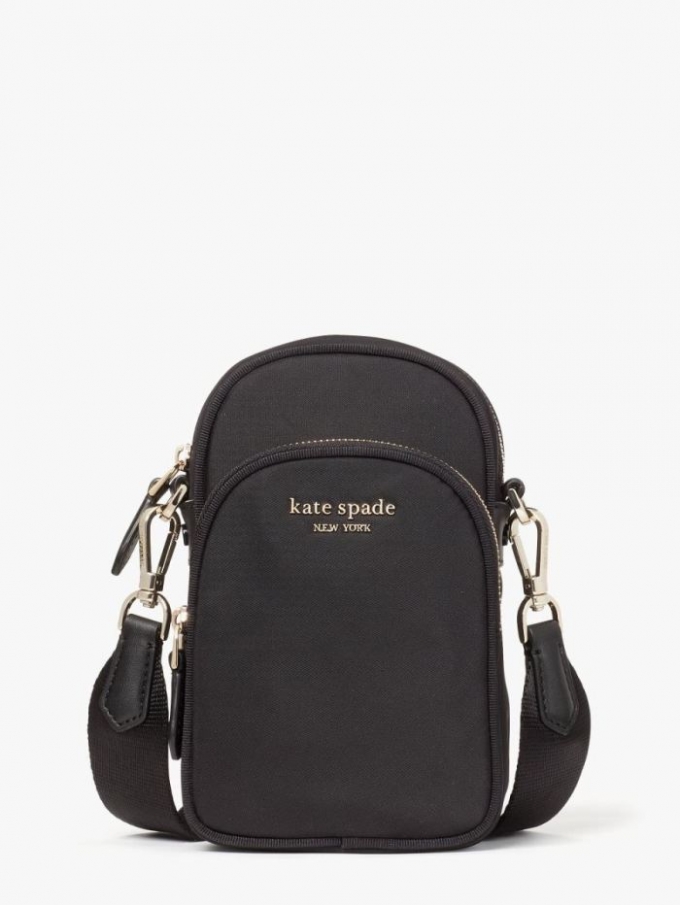 Kate Spade Women's Black The Little Better Sam Nylon North South Phone Crossbody | Ireland Outlet