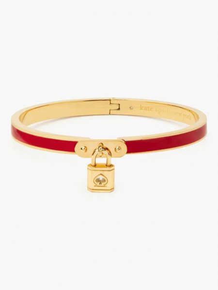 Kate Spade Women's Red. Lock And Spade Charm Bangle | Special Offer