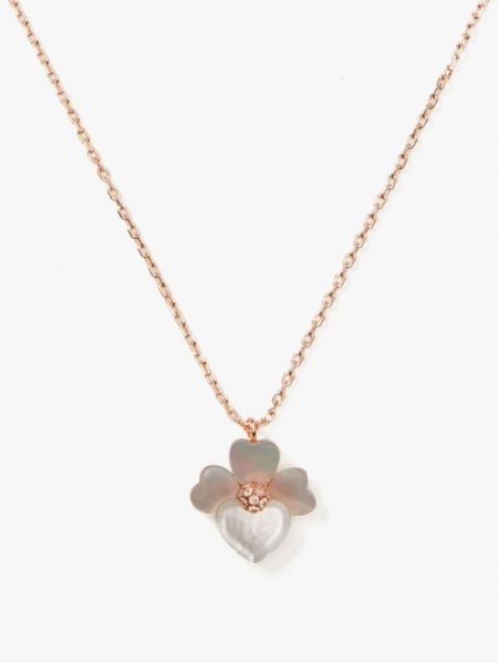 Kate Spade Women's Cream Multi/Rose Gold Precious Pansy Mini Pendant | Special Offer