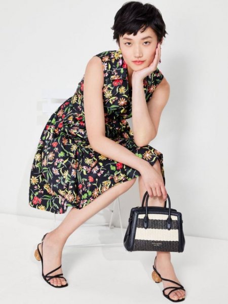 Kate Spade Women's Black Multi. Rooftop Garden Floral Marina Dress | Special Offer