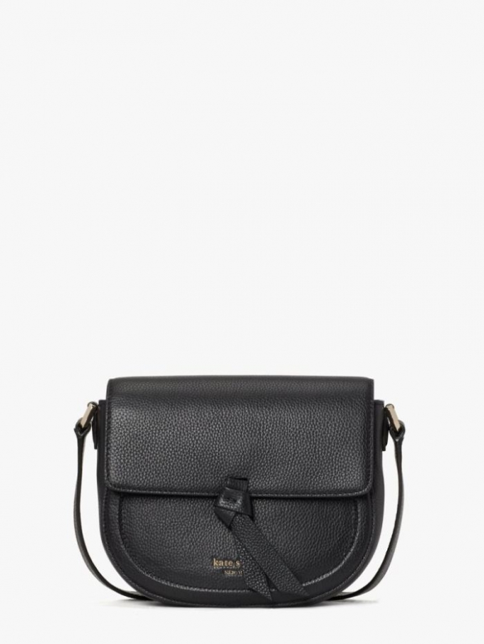 Kate Spade Women's Black Knott Medium Saddle Bag | Ireland Outlet