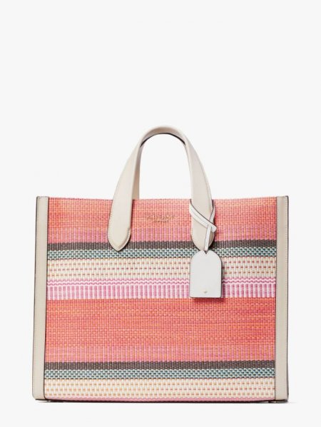 Kate Spade Women's Pink Multi Manhattan Striped Large Tote | Ireland Outlet