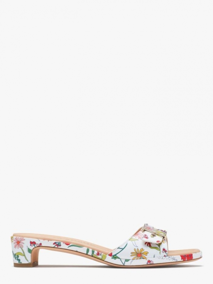 Kate Spade Women's Rooftop Garden/Whte Gazebo Slide Sandals | Online Sale