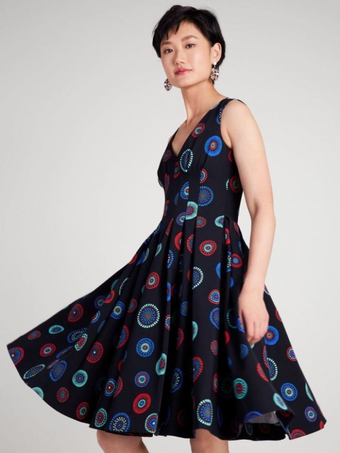 Kate Spade Women's Black Multi. Firework Floral Amelia Dress | Special Offer