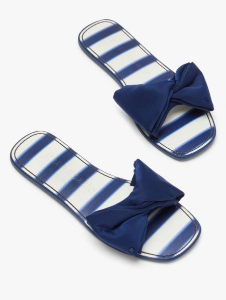 Kate Spade Women's Awning Strpe/Otrspce Bikini Bow Slide Sandals | Online Sale