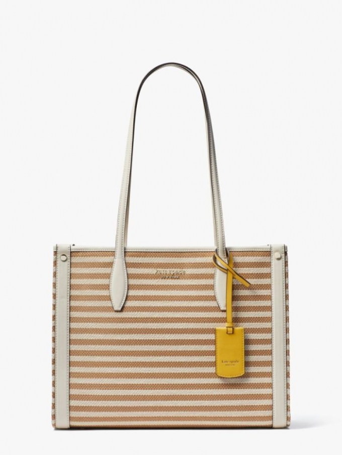 Kate Spade Women's Parchment Multi Market Striped Medium Tote | Ireland Outlet