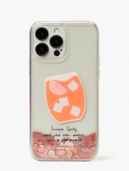 Kate Spade Women's Peach Multi. Campari Liquid Glitter Iphone 13 Pro Max Case | Online Sale