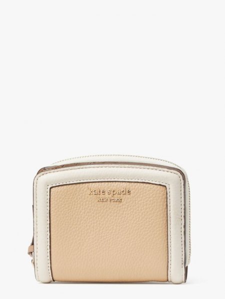 Kate Spade Women's Warm Stone Multi Knott Colorblocked Small Compact Wallet | New Arrivals