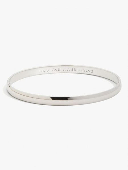 Kate Spade Women's Silver Find The Silver Lining Idiom Bangle | Special Offer