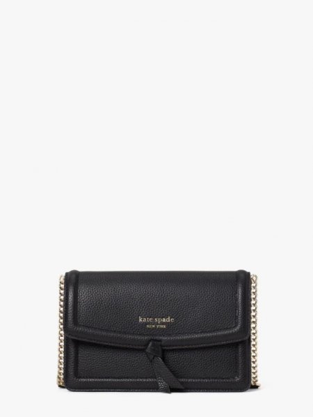 Kate Spade Women's Black Knott Flap Crossbody | Ireland Outlet