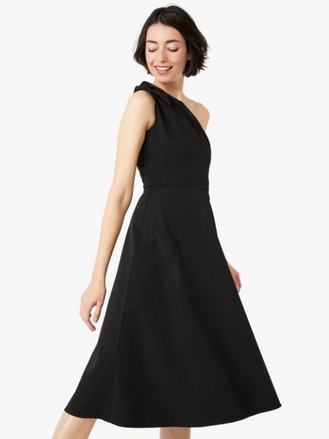 Kate Spade Women's Black Twill One-Shoulder Dress | Special Offer