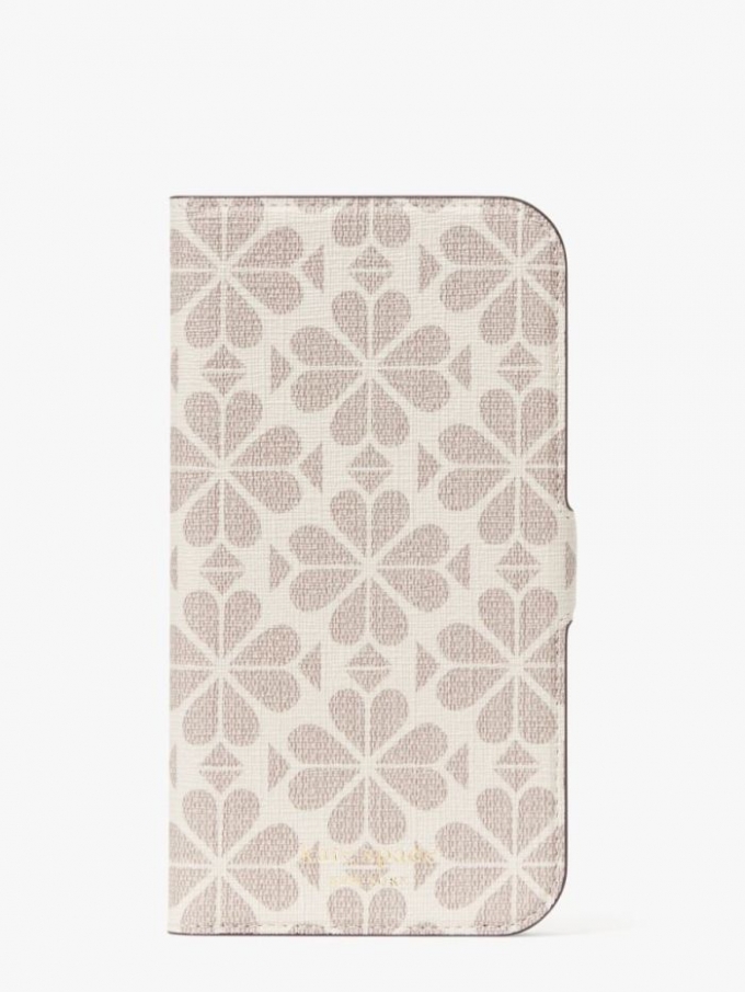 Kate Spade Women's Parchment Multi Spade Flower Coated Canvas Iphone 13 Pro Max Magnetic Wrap Folio Case | Online Sale