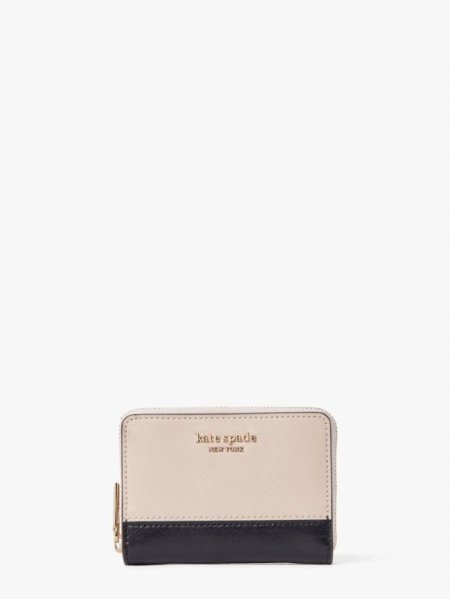 Kate Spade Women's Warm Beige/Black Spencer Zip Cardholder | New Arrivals