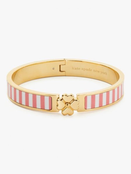 Kate Spade Women's Coral Lipstick Heritage Spade Flower Hinged Bangle | Special Offer