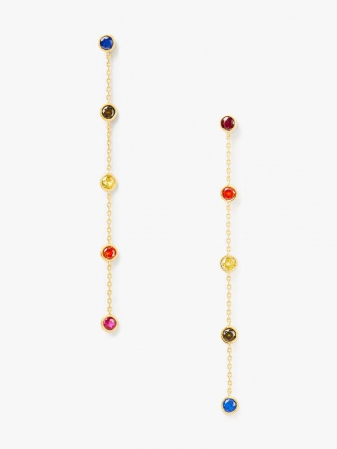 Kate Spade Women's Multi Rainbow Dot Linear Earrings | Free Shipping