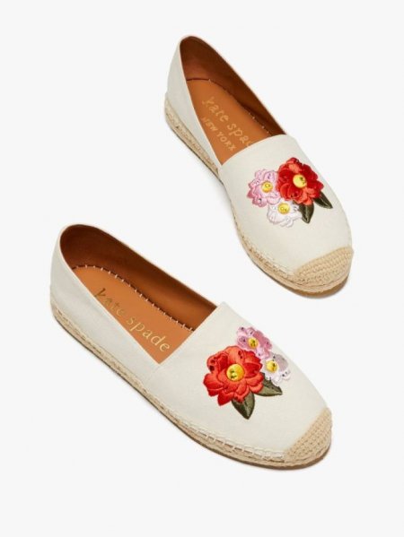 Kate Spade Women's Parchment Multi Dahlia Espadrilles | Online Sale