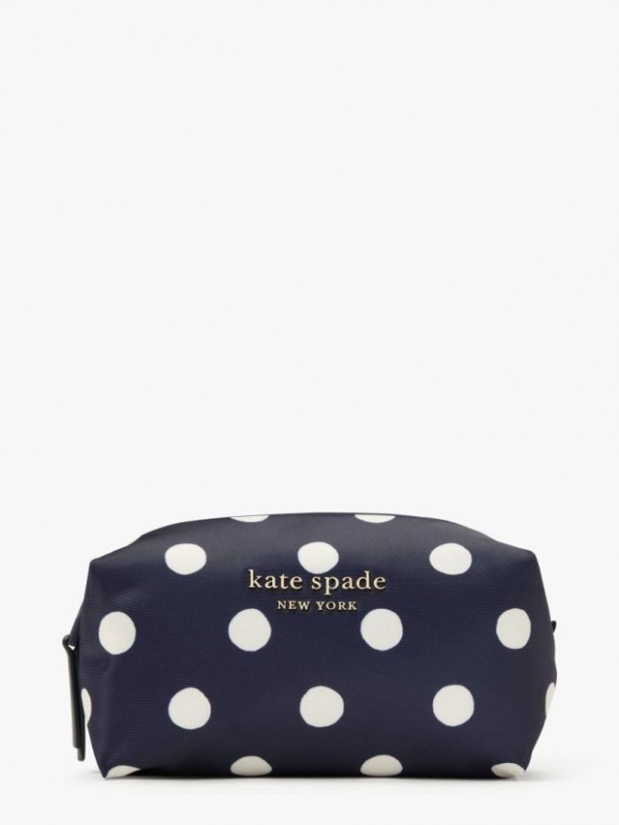 Kate Spade Women's Rich Navy Multi Everything Puffy Sunshine Dot Medium Cosmetic Case | Online Sale