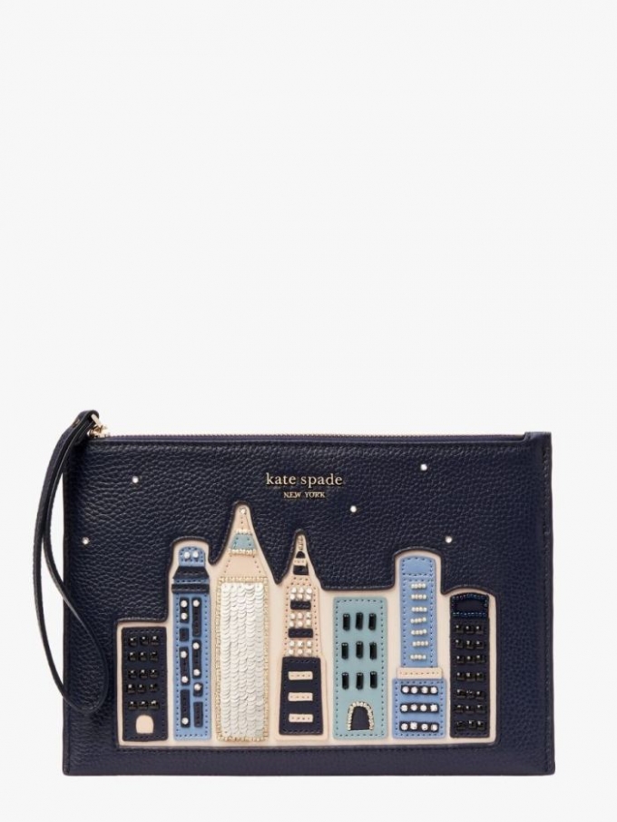 Kate Spade Women's Blazer Blue Multi On Purpose Skyline Pouch | Free Shipping