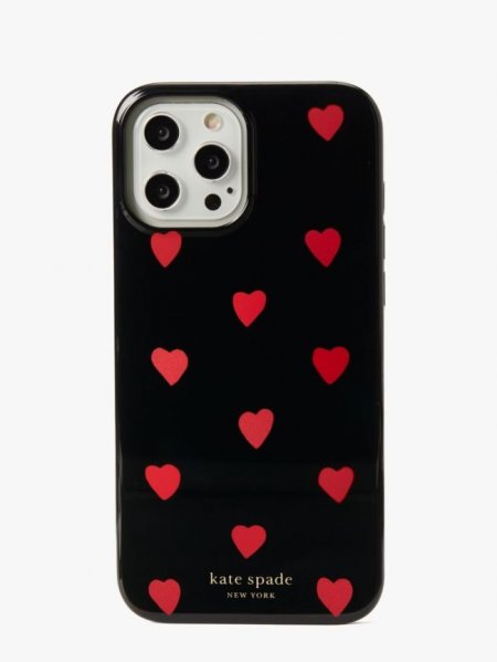 Kate Spade Women's Black Multi. Glitter Hearts Iphone 12 Pro Max Case | Online Sale