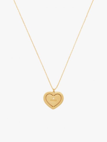 Kate Spade Women's Clear/Gold. At Heart Miss To Mrs Pendant | Special Offer