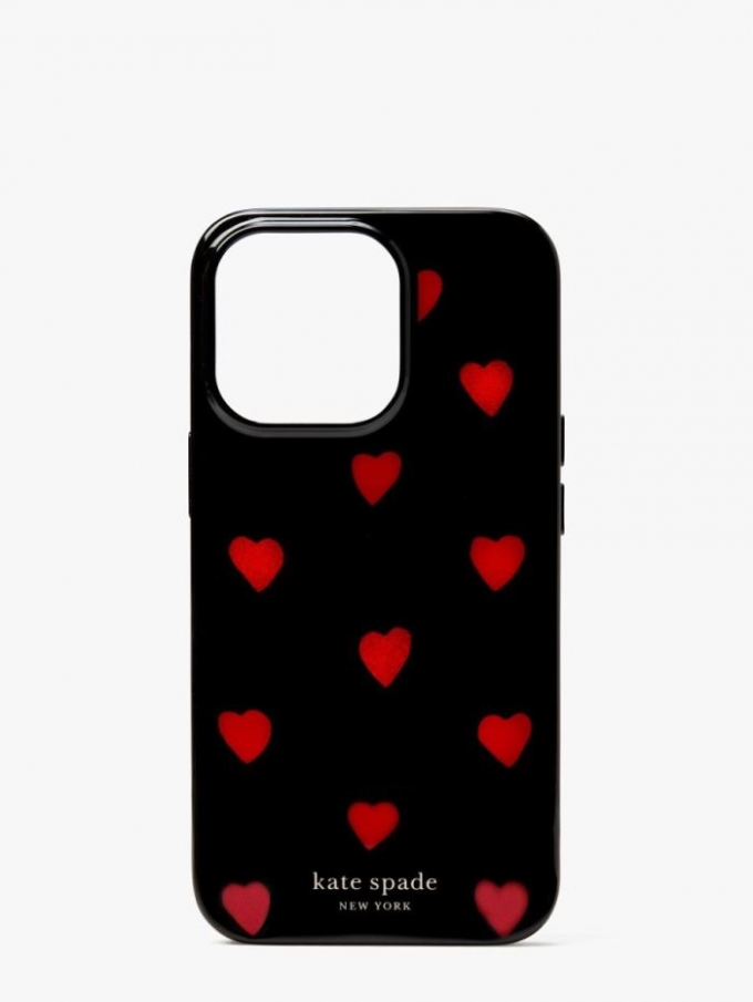 Kate Spade Women's Black Multi. Glitter Hearts Iphone 13/13 Pro Case | Online Sale