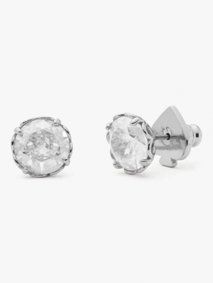 Kate Spade Women's Clear/Silver That Sparkle Round Earrings | Free Shipping