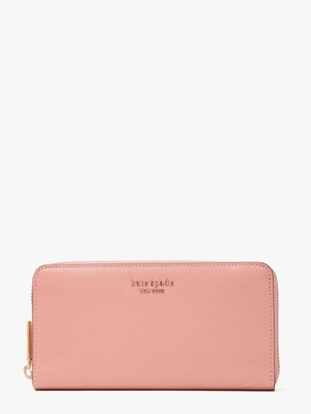 Kate Spade Women's Serene Pink Spencer Zip-Around Continental Wallet | New Arrivals