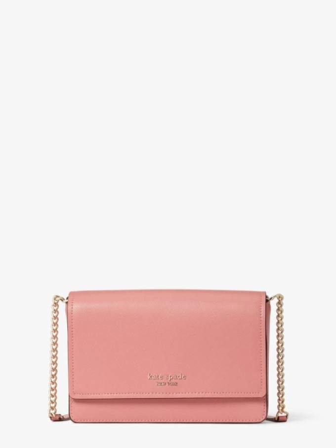 Kate Spade Women's Serene Pink Spencer Flap Chain Wallet | Ireland Outlet