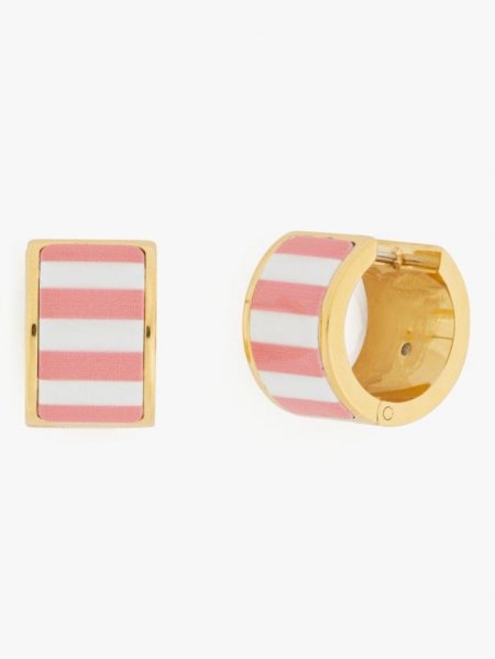 Kate Spade Women's Coral Lipstick Heritage Spade Flower Huggies | Free Shipping