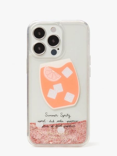 Kate Spade Women's Peach Multi. Campari Liquid Glitter Iphone 13 Pro Case | Online Sale