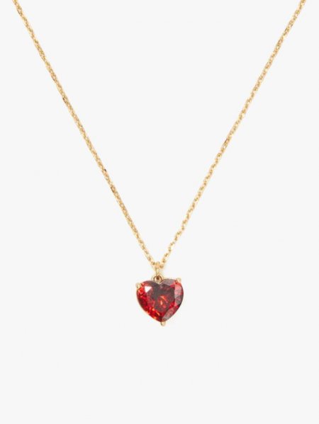 Kate Spade Women's Garnet/Gold My Love January Heart Pendant | Special Offer