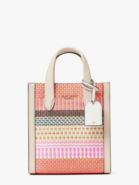 Kate Spade Women's Pink Multi Manhattan Striped Mini Tote | Ireland Outlet