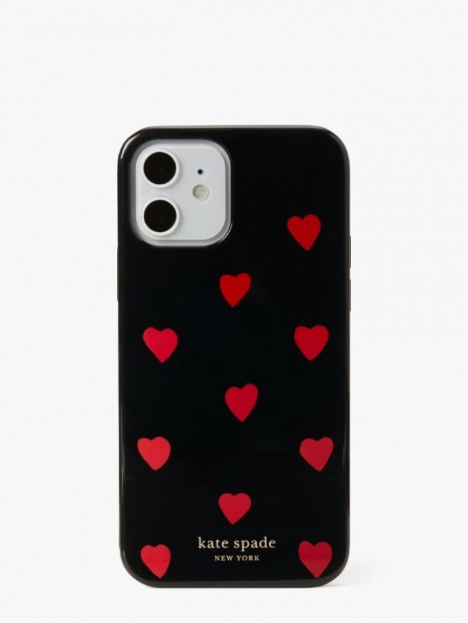 Kate Spade Women's Black Multi. Glitter Heart Iphone 12/12 Pro Case | Online Sale